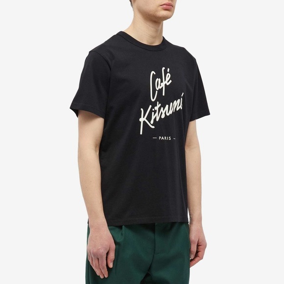 Maison Kitsuné Cafe Kitsune CLASSIC T-SHIRT Black Tee Men’s Size XXL - Picture 2 of 11